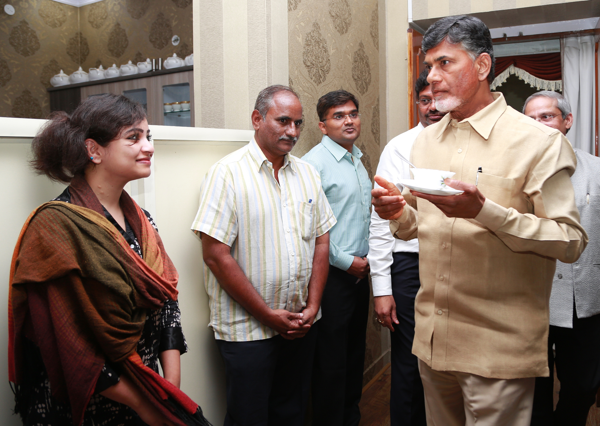 With CM N. Chandrababu Naidu · CMO lunch, 2014